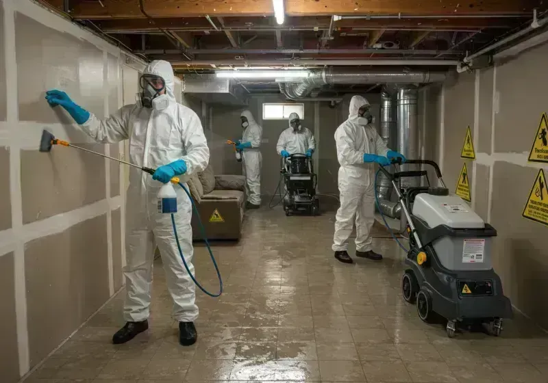 Basement Moisture Removal and Structural Drying process in Henry, IL